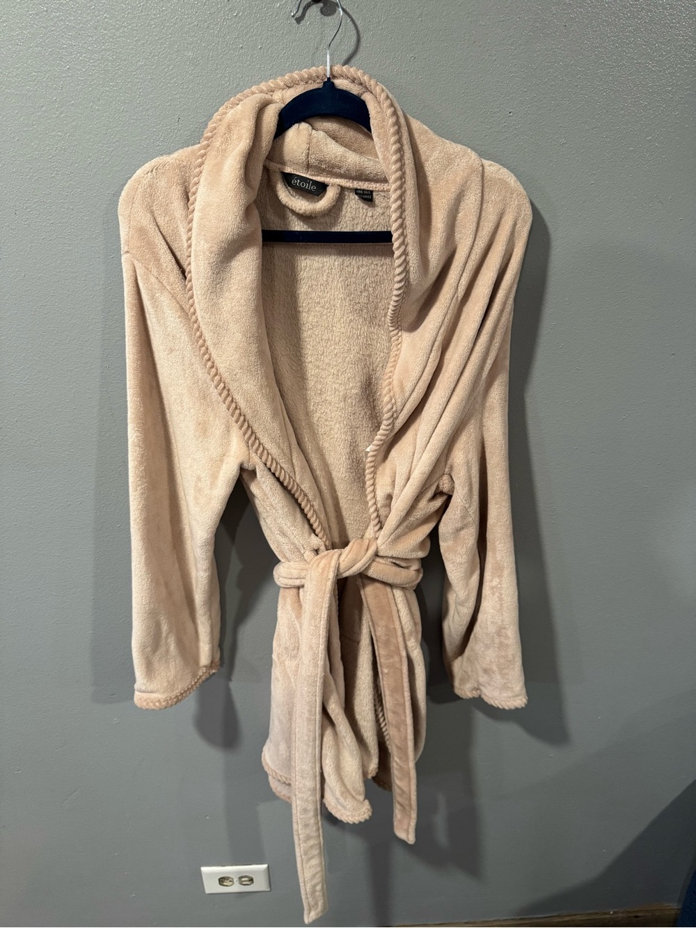 Étoile Plush Shawl Collar Robe in Light Pink